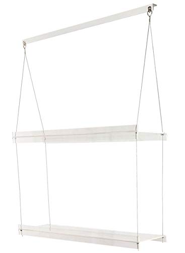 SupremeTech Hanging Acrylic Shelves for Windows (16' Wide, 2 Shelves - 35' Tall)