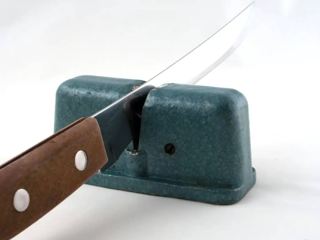 Knife used in a sharpener