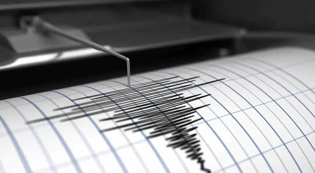 A seismograph measuring earthquake activity