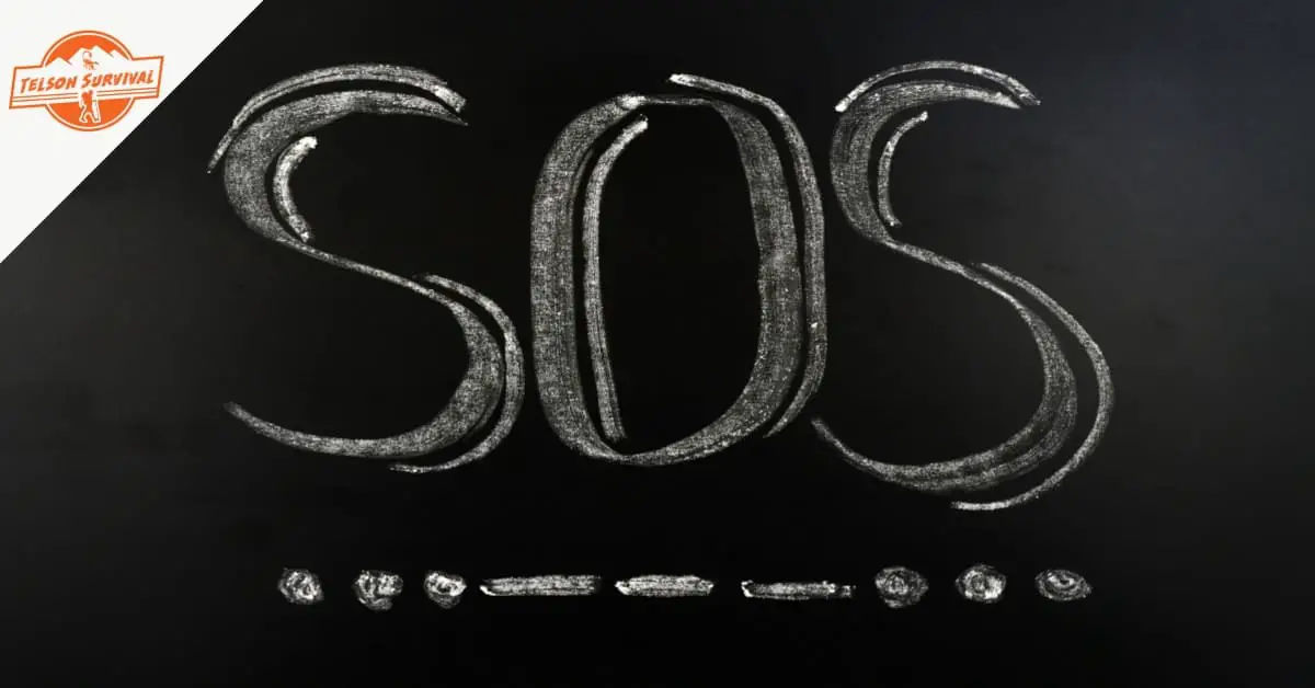 SOS signal of three short dots, three long lines and three short dots